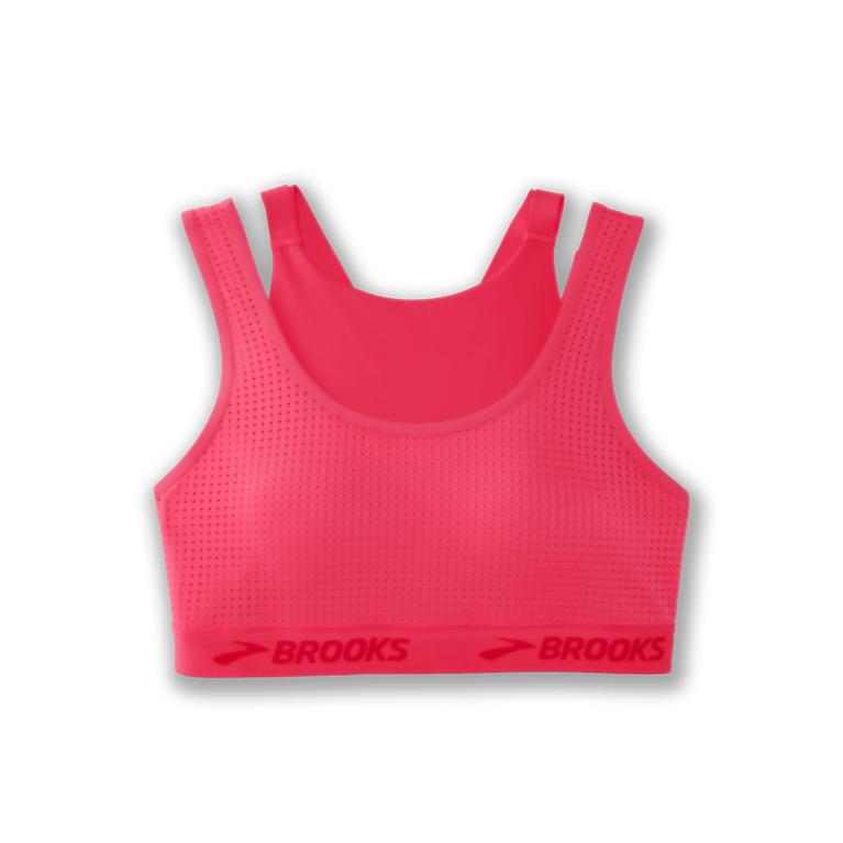 Brooks Womens Drive Mesh Running Bra - Fluoro Pink (054978-REG)